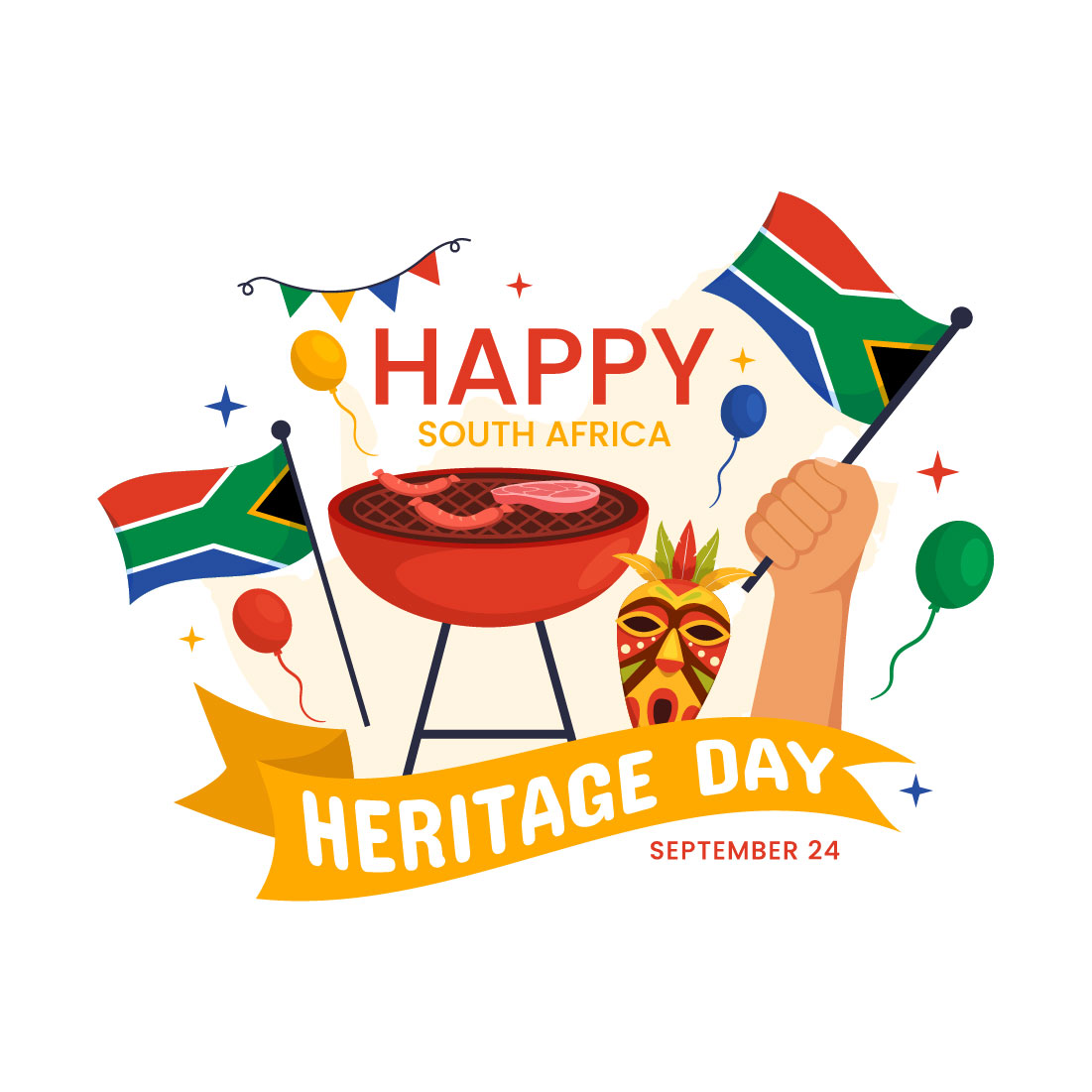 12 Happy Heritage Day South Africa Illustration preview image.