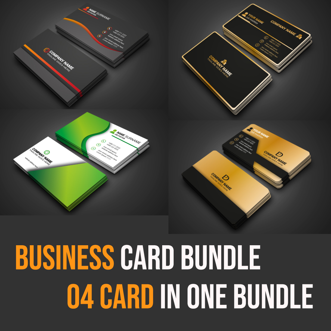Mordern Creative Luxury minimalist Business Card Design Bundle preview image.