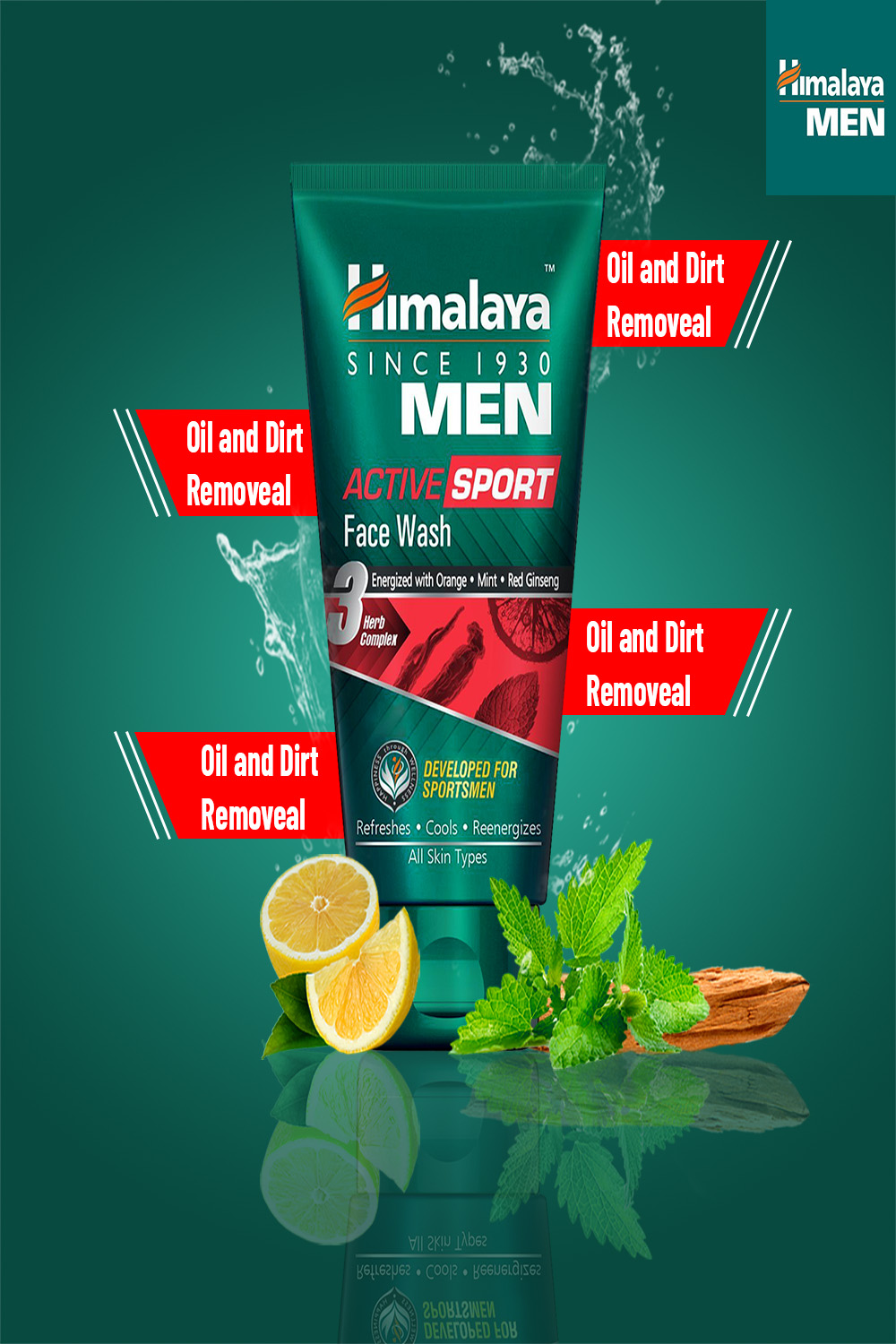 HIMALIYA FACE WASH SOCIAL MEDIA POSTER DESIGN pinterest preview image.