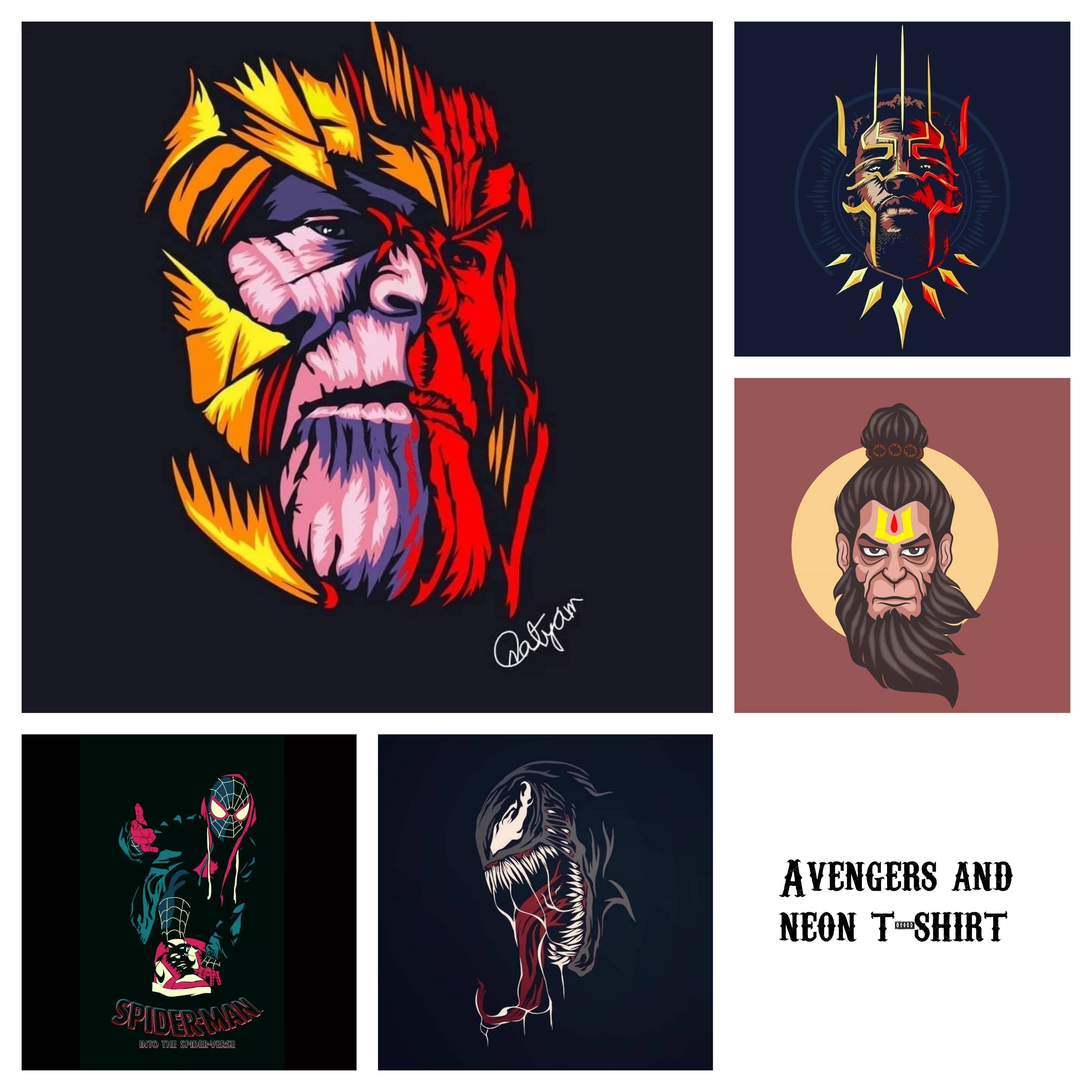 Avengers and neon t-shirt cover image.