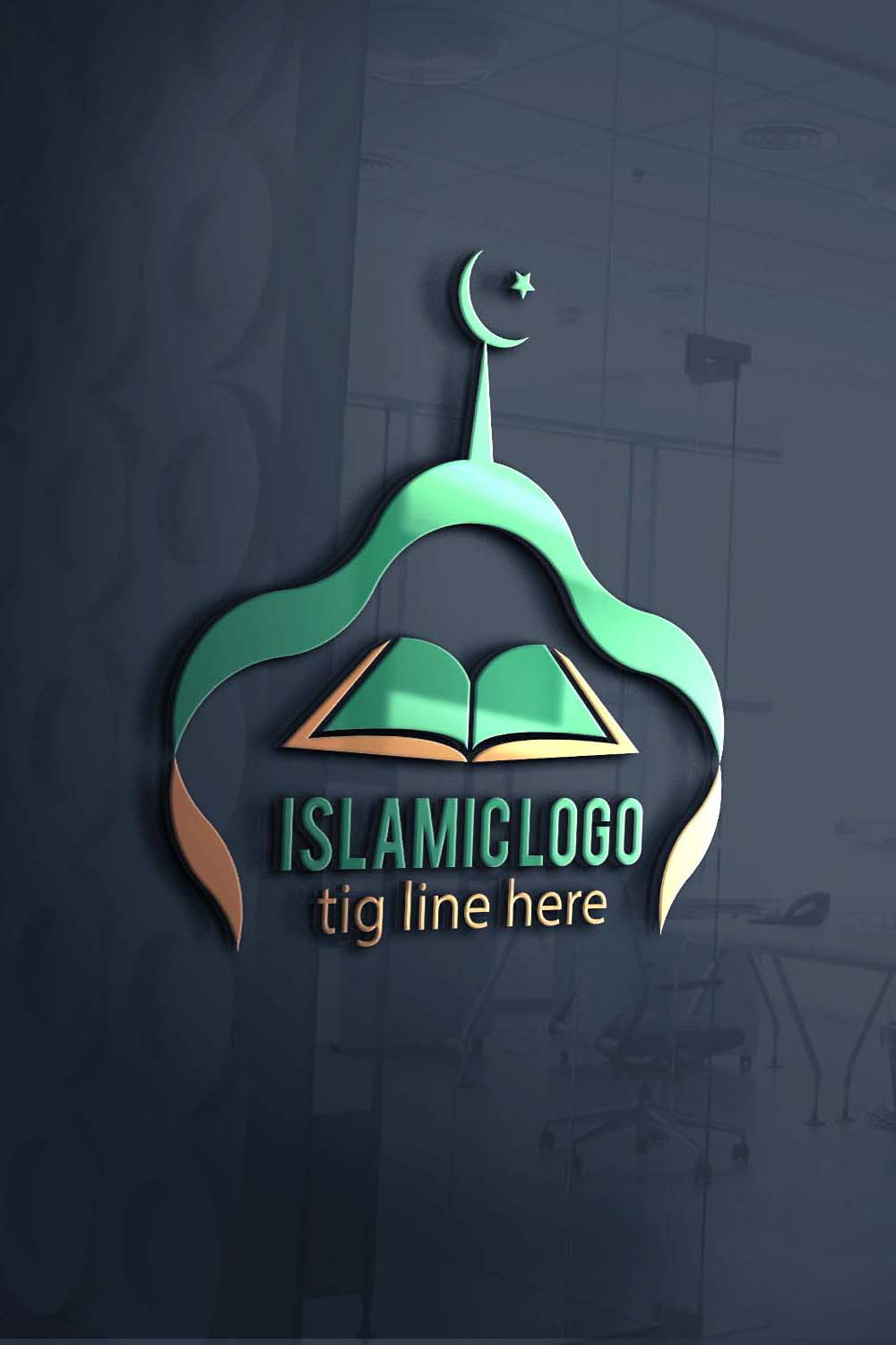 Islamic Logo Design-Education Logo-Teaching Logo-100% Editable pinterest preview image.