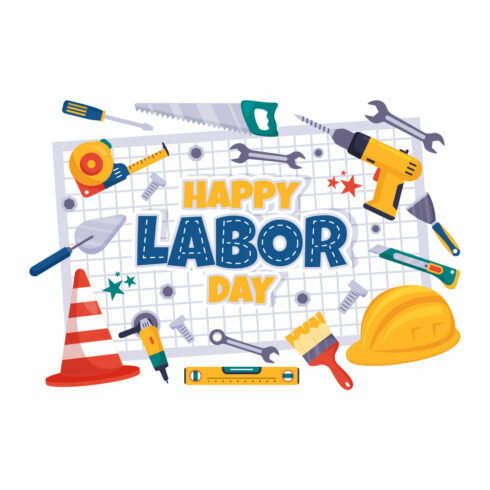 13 Happy Labor Day Vector Illustration cover image.