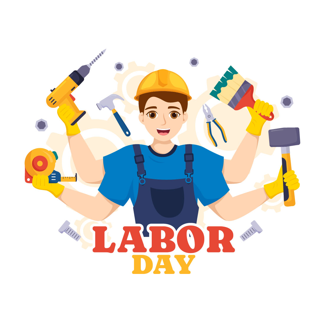 13 Happy Labor Day Vector Illustration preview image.
