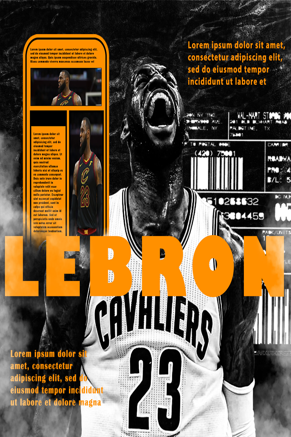 Basketball PLAYER LEBRON SOCIAL MEDIA POSTER DESIGN pinterest preview image.