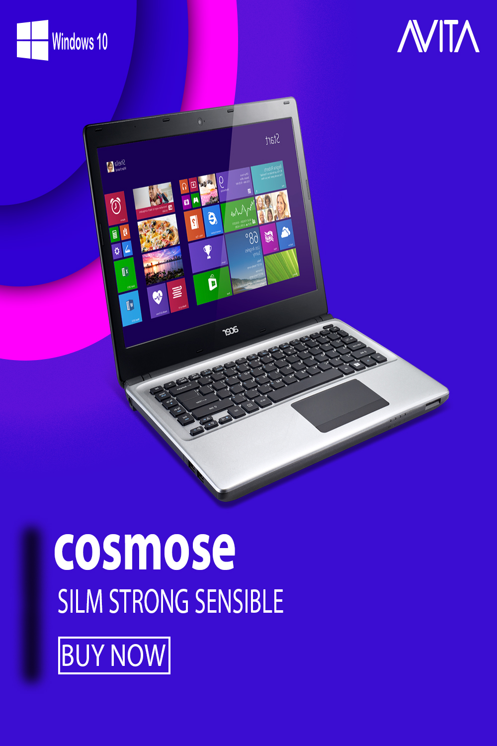 COSMOS LAPTOP SOCIAL MEDIA POSTER DESIGN pinterest preview image.