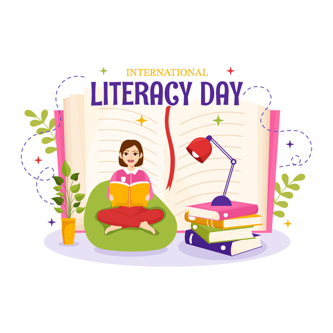 15 International Literacy Day Illustration preview image.