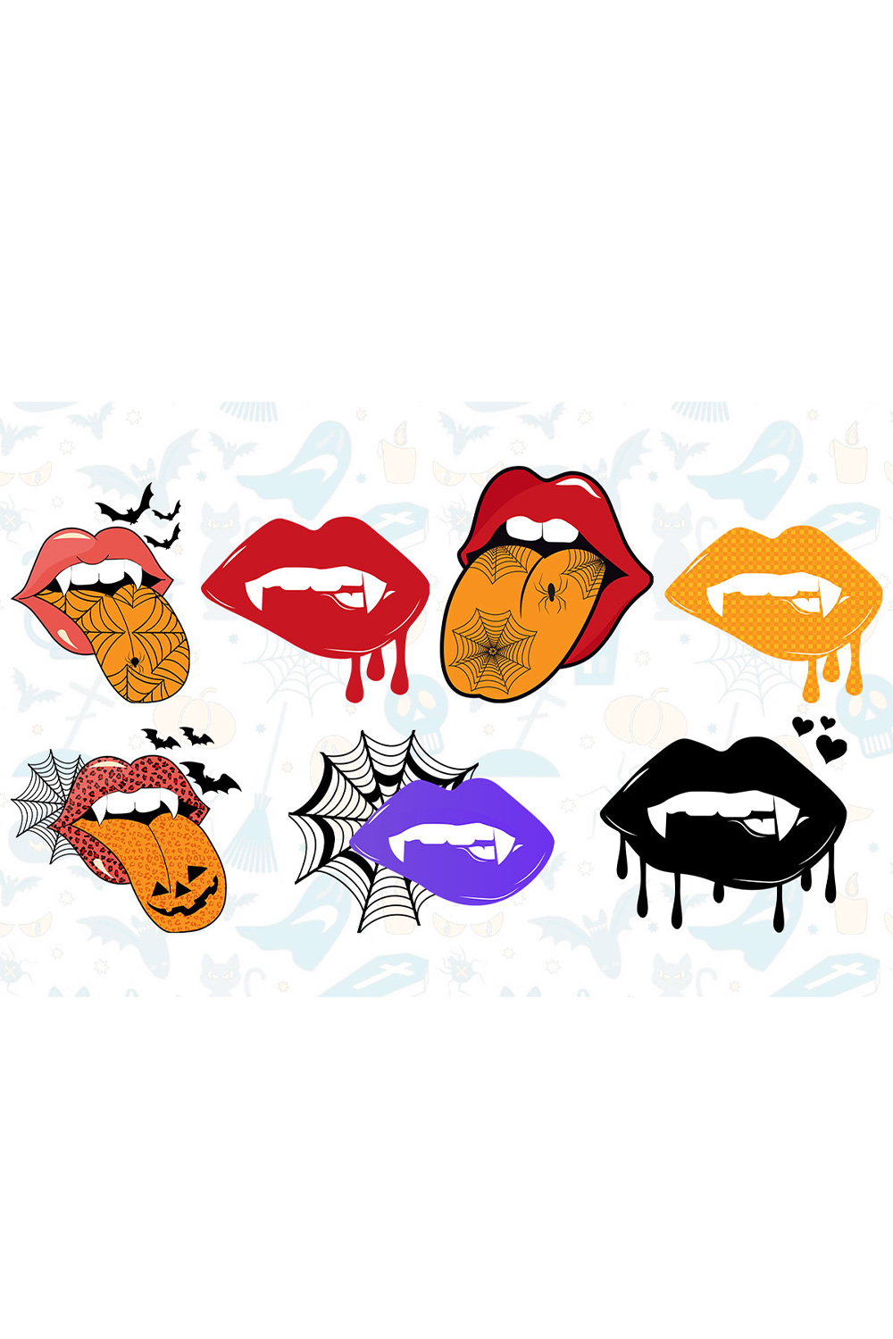 Halloween Vampire Lips Bundle pinterest preview image.