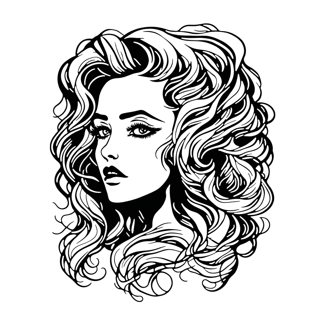 Beauty girl illustration logo preview image.