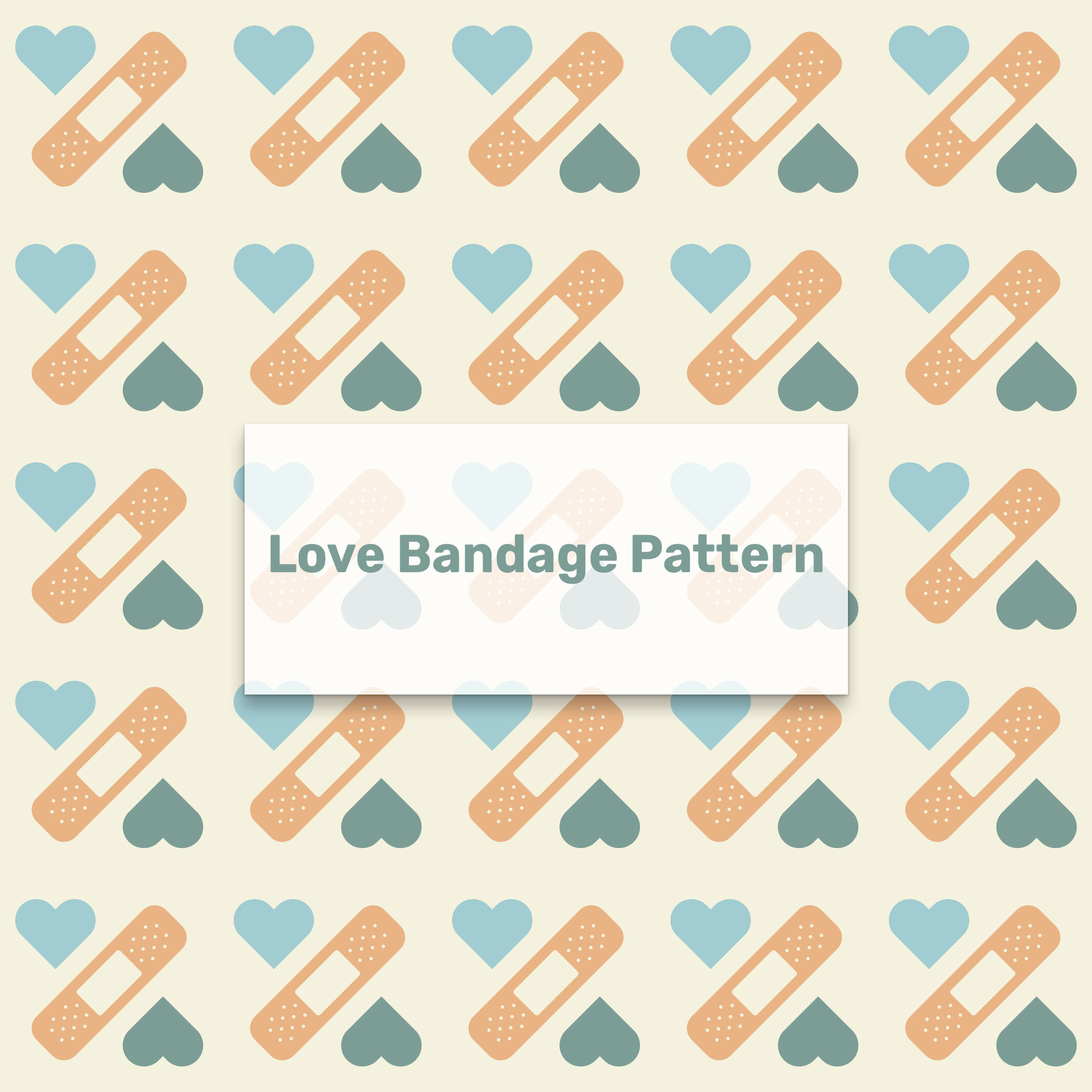 love bandage pattern design with flat minimal style can be use for web and print products cover image.