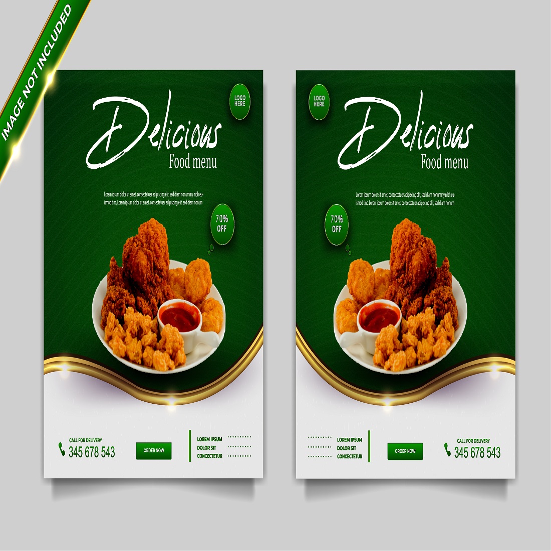 Food social media promotion banner post design template cover image.