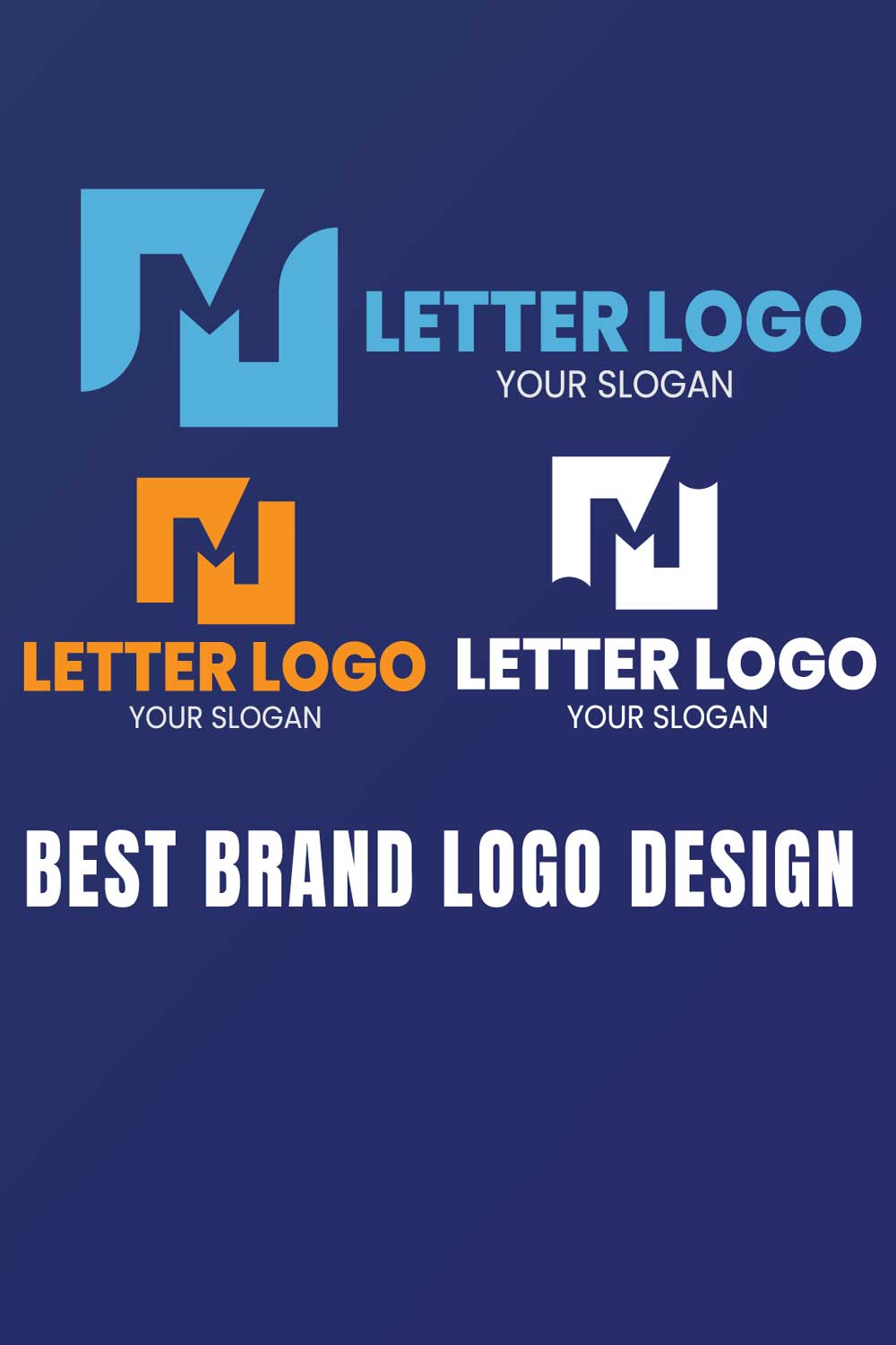 M Letter Logo Brand Logo design pinterest preview image.