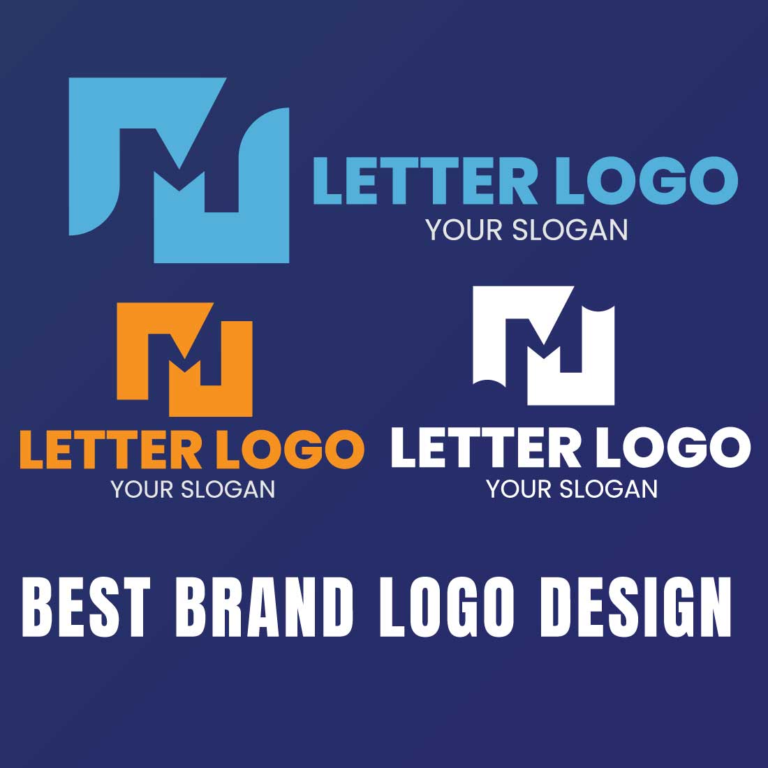 M Letter Logo Brand Logo design preview image.