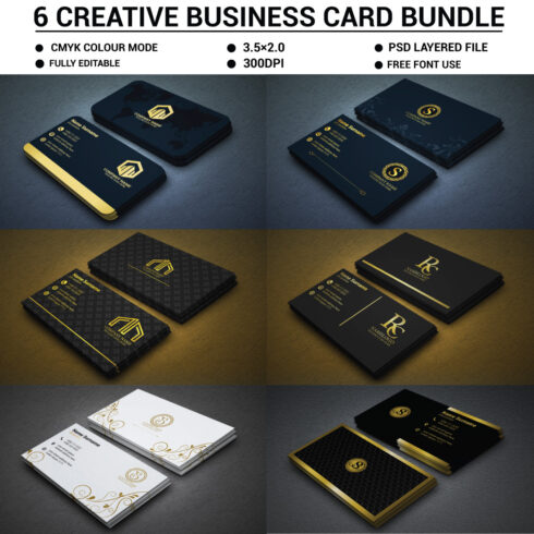 6 creative business card bundle cover image.