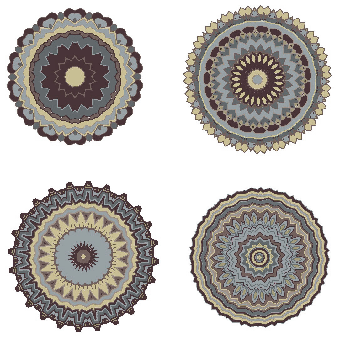 Retro Toned Set of 25 Mandala Cut outs cover image.