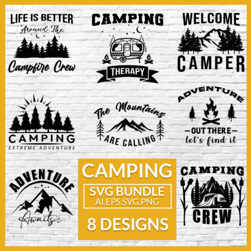 Camping SVG Bundle, Camping Hoodie, Camping Life, Camp Life , Campfire, Campground , Camper, lnstant Download, Summertime Adventure cover image.