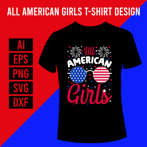 All American Girls T-Shirt Design cover image.