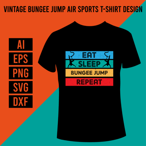 Vintage Bungee Jump Air Sports T-Shirt Design cover image.