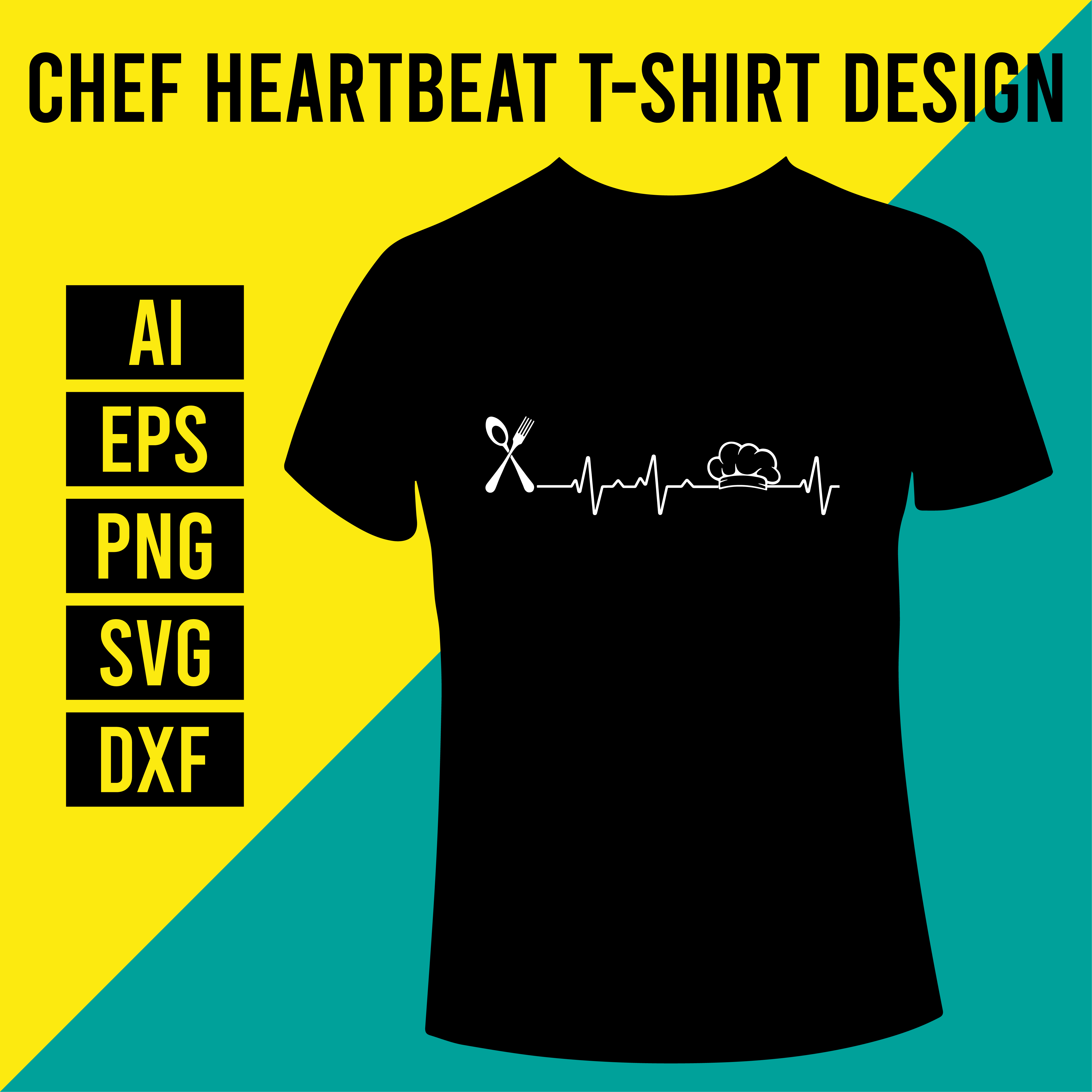 Chef Heartbeat T-Shirt Design cover image.