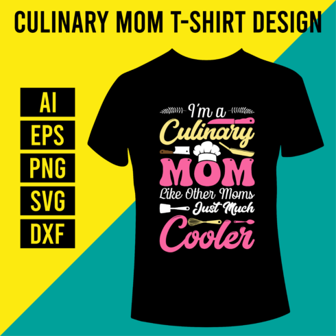 Culinary Mom T-Shirt Design cover image.