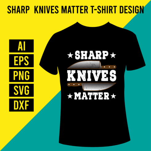 Sharp Knives Matter T-Shirt Design cover image.