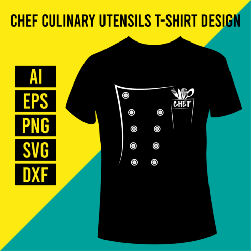 Chef Culinary Utensils T-Shirt Design cover image.