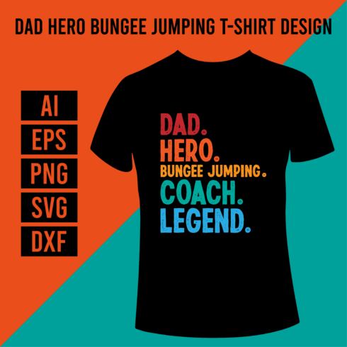 Dad Hero Bungee Jumping T-Shirt Design cover image.