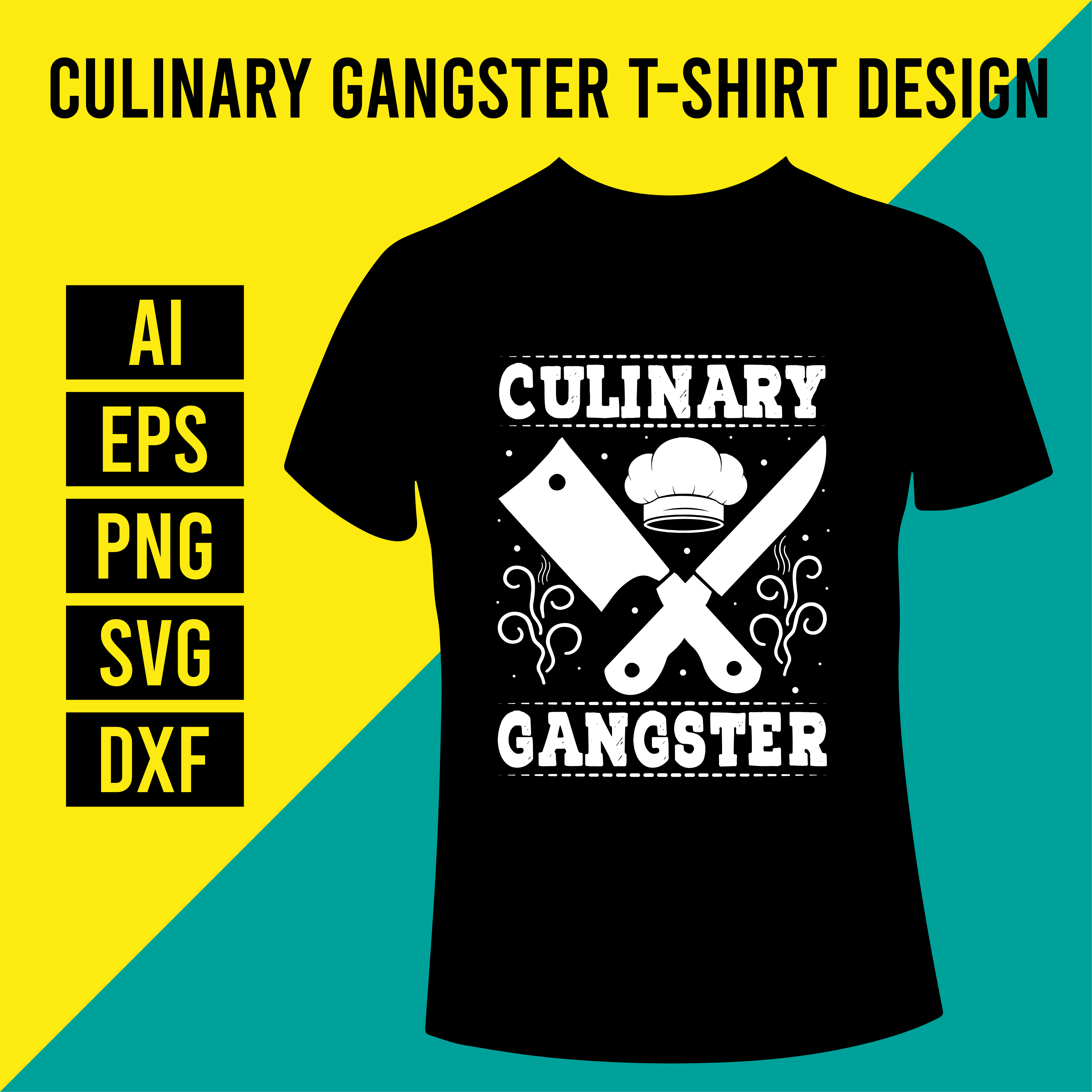 Culinary Gangster T-Shirt Design cover image.