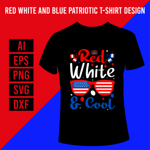 Red White and Blue Patriotic T-Shirt Design cover image.