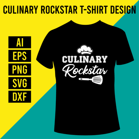 Culinary Rockstar T-Shirt Design cover image.
