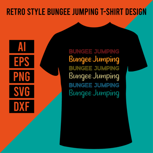 Retro Style Bungee Jumping T-Shirt Design cover image.