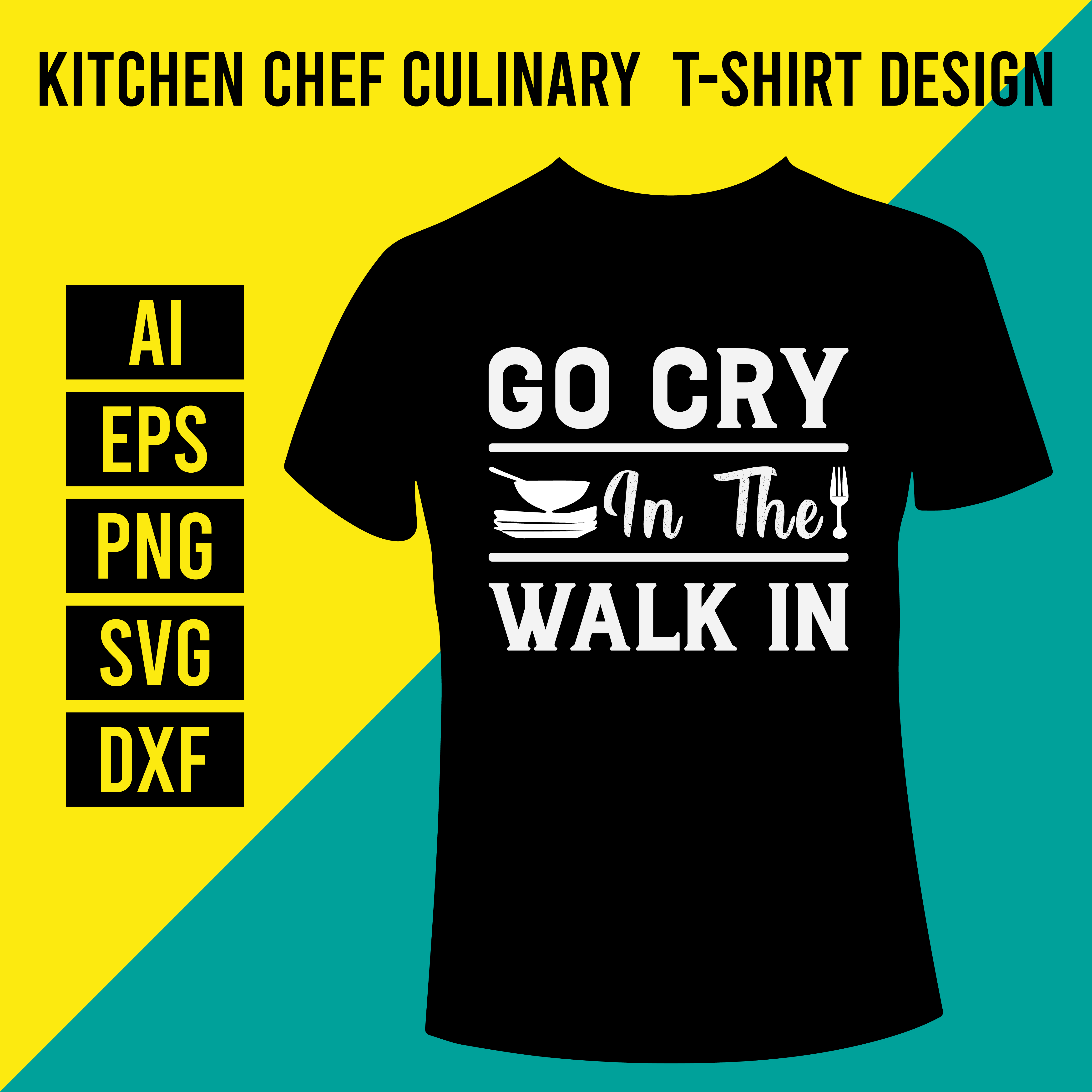 Kitchen Chef Culinary T-Shirt Design cover image.