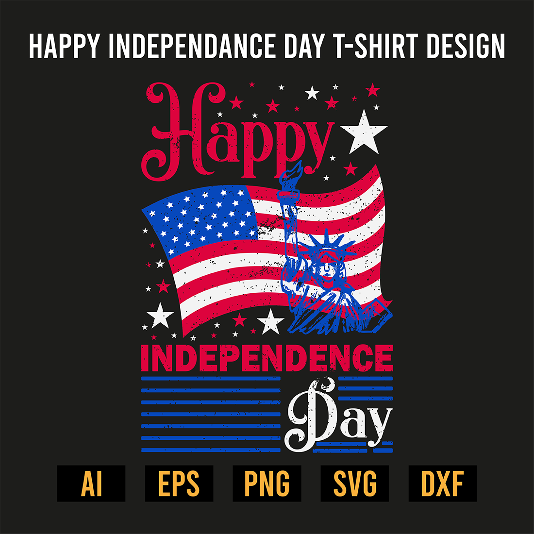 Happy Independence Day T-Shirt Design preview image.