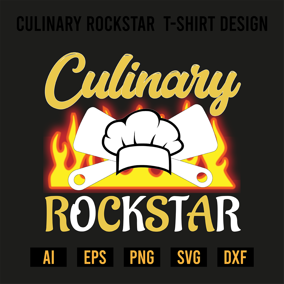 Culinary Rockstar T-Shirt Design preview image.