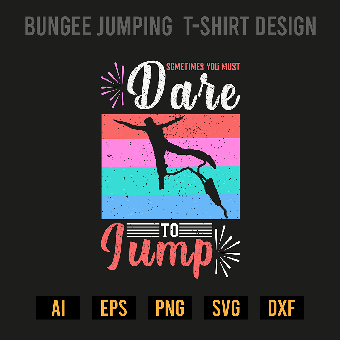 Bungee Jumping T-Shirt Design preview image.