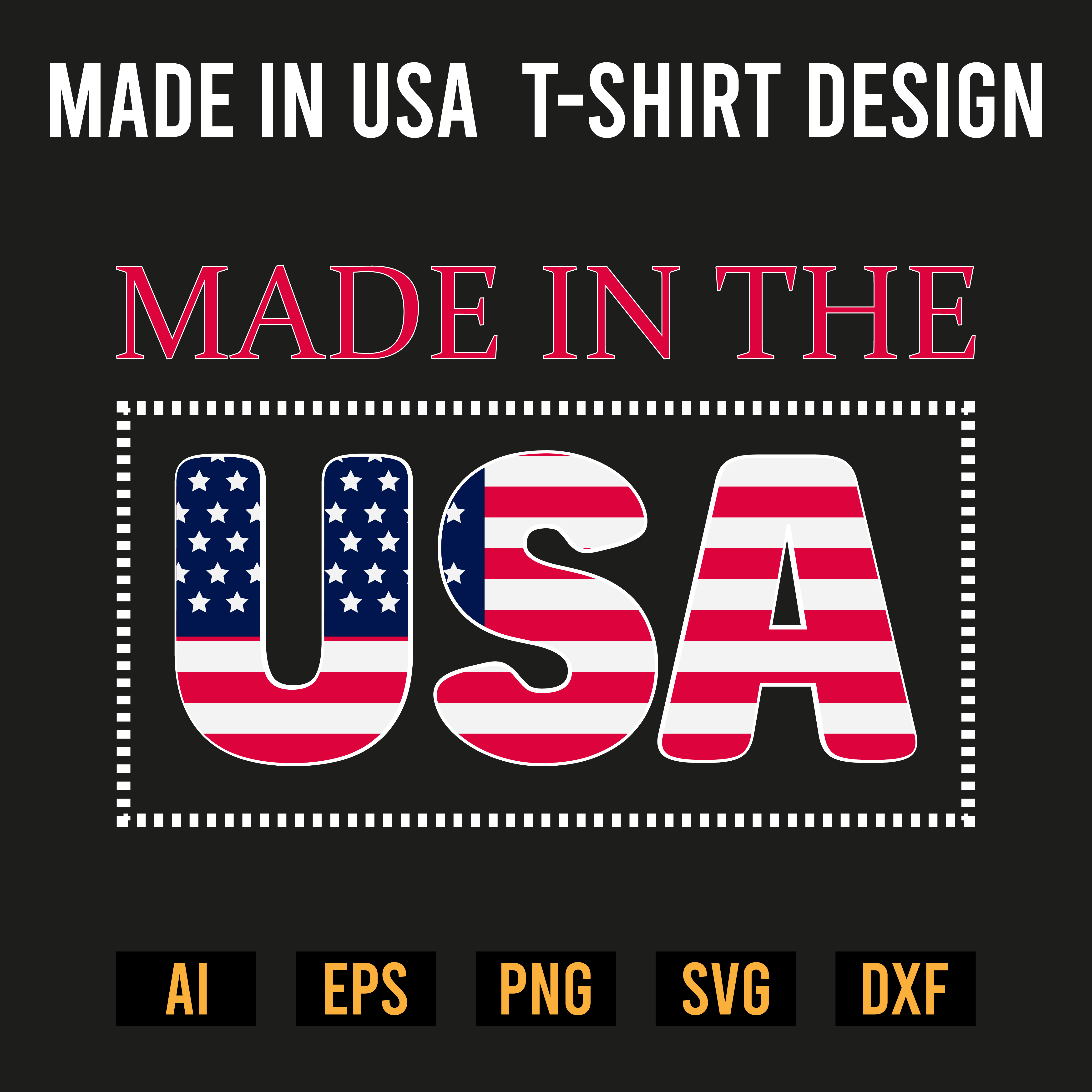 Made in USA T-Shirt Design preview image.