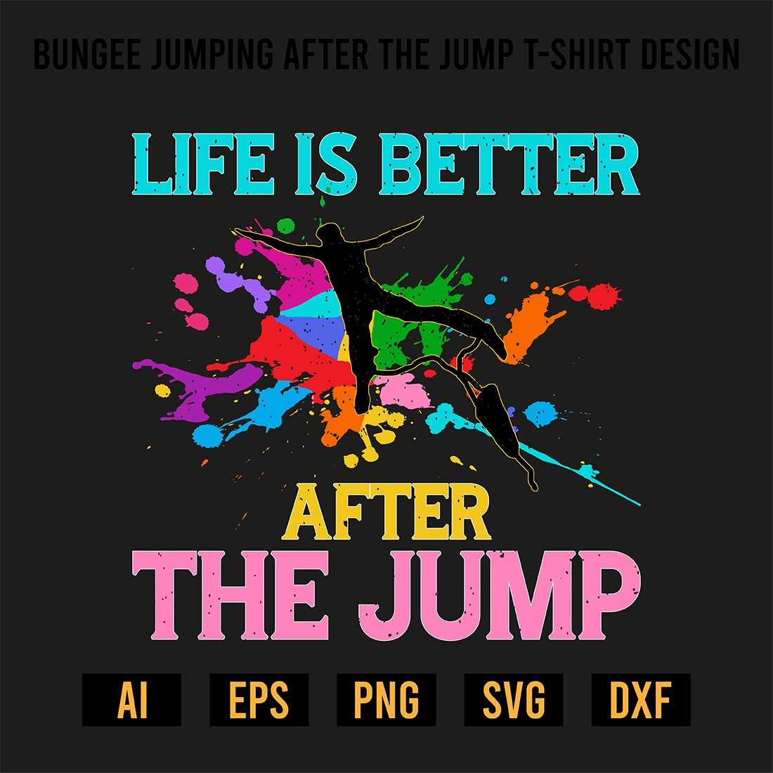 Bungee Jumping After The Jump T-Shirt Design preview image.