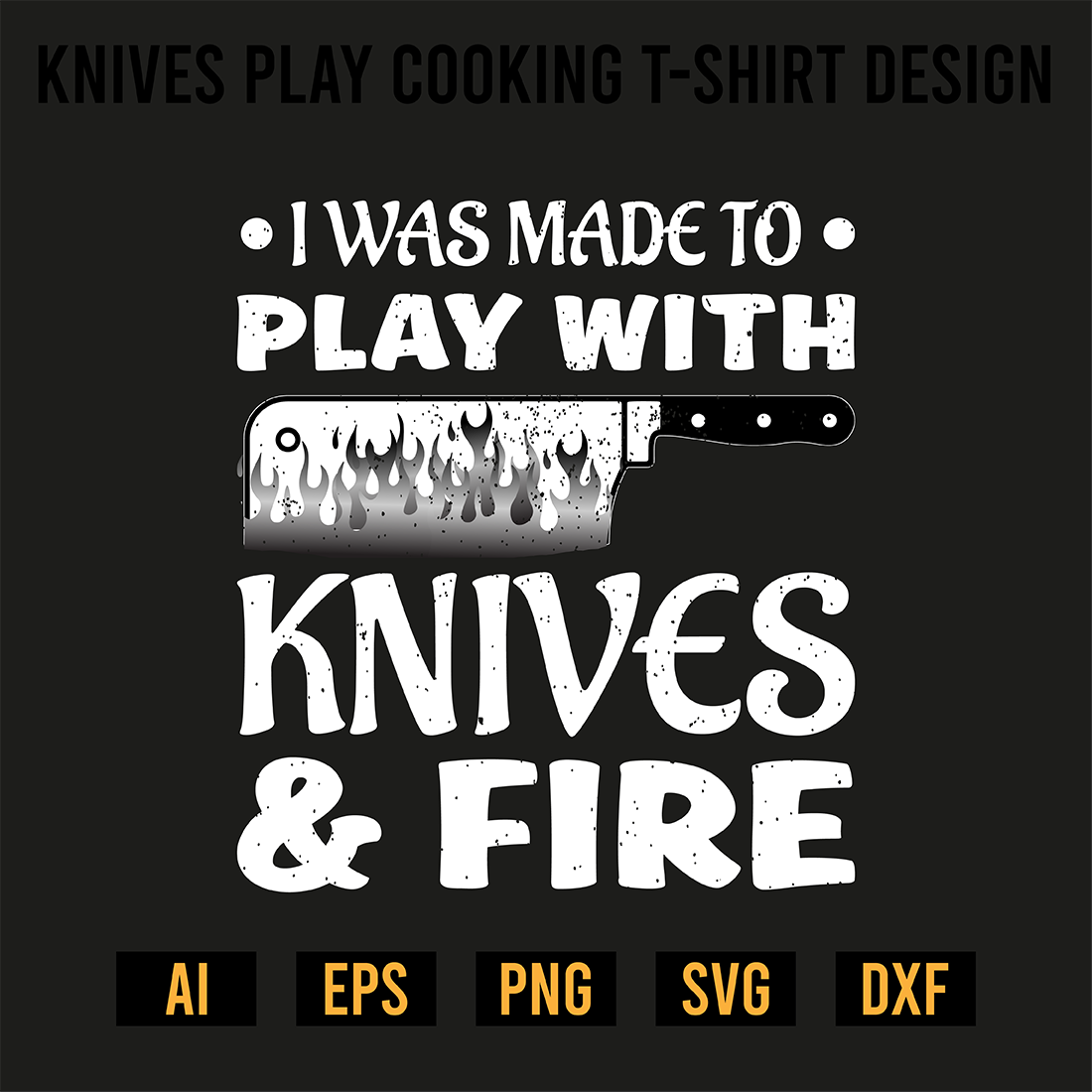 Knives Play Cooking T-Shirt Design preview image.