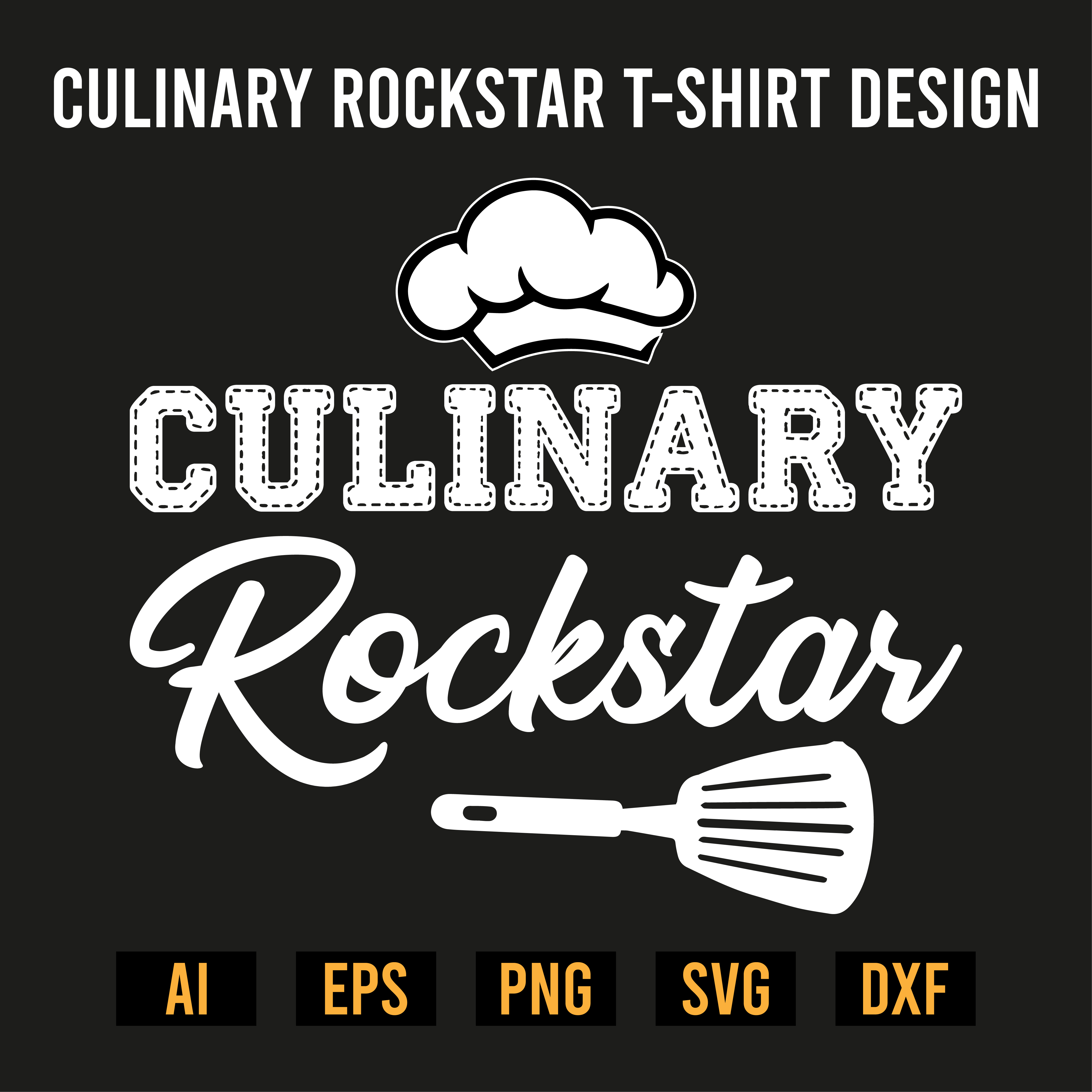 Culinary Rockstar T-Shirt Design preview image.