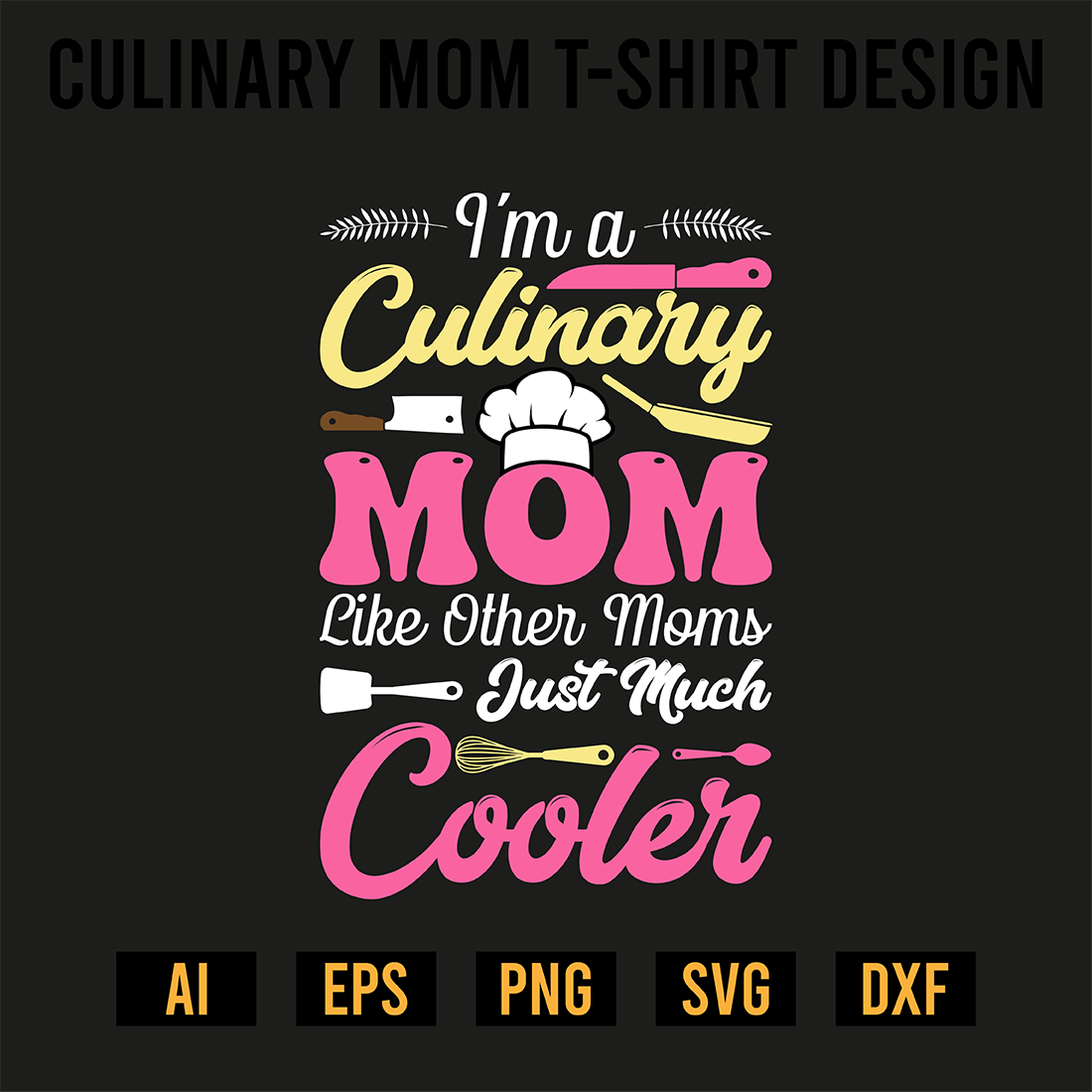 Culinary Mom T-Shirt Design preview image.