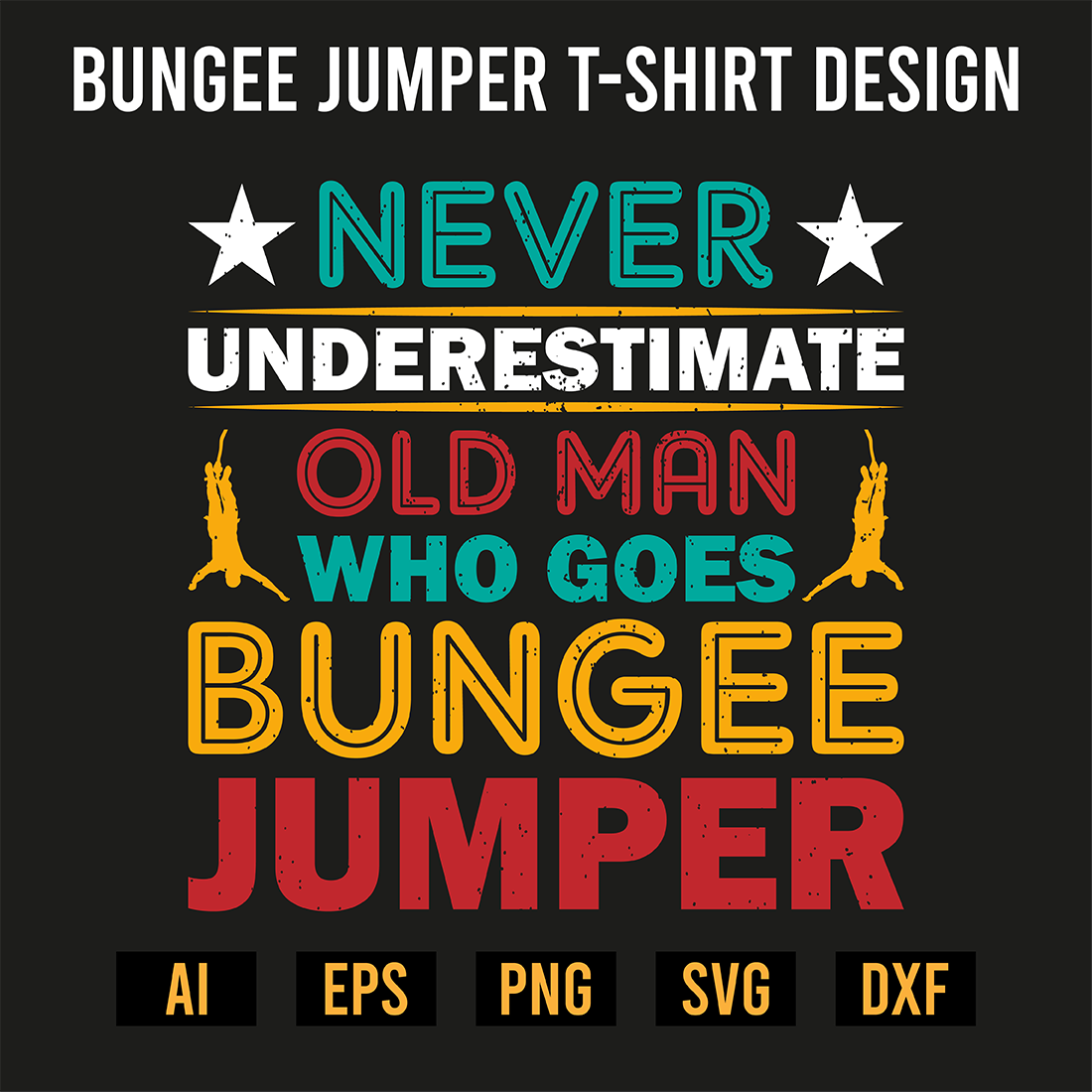 Bungee Jumper T-Shirt Design preview image.