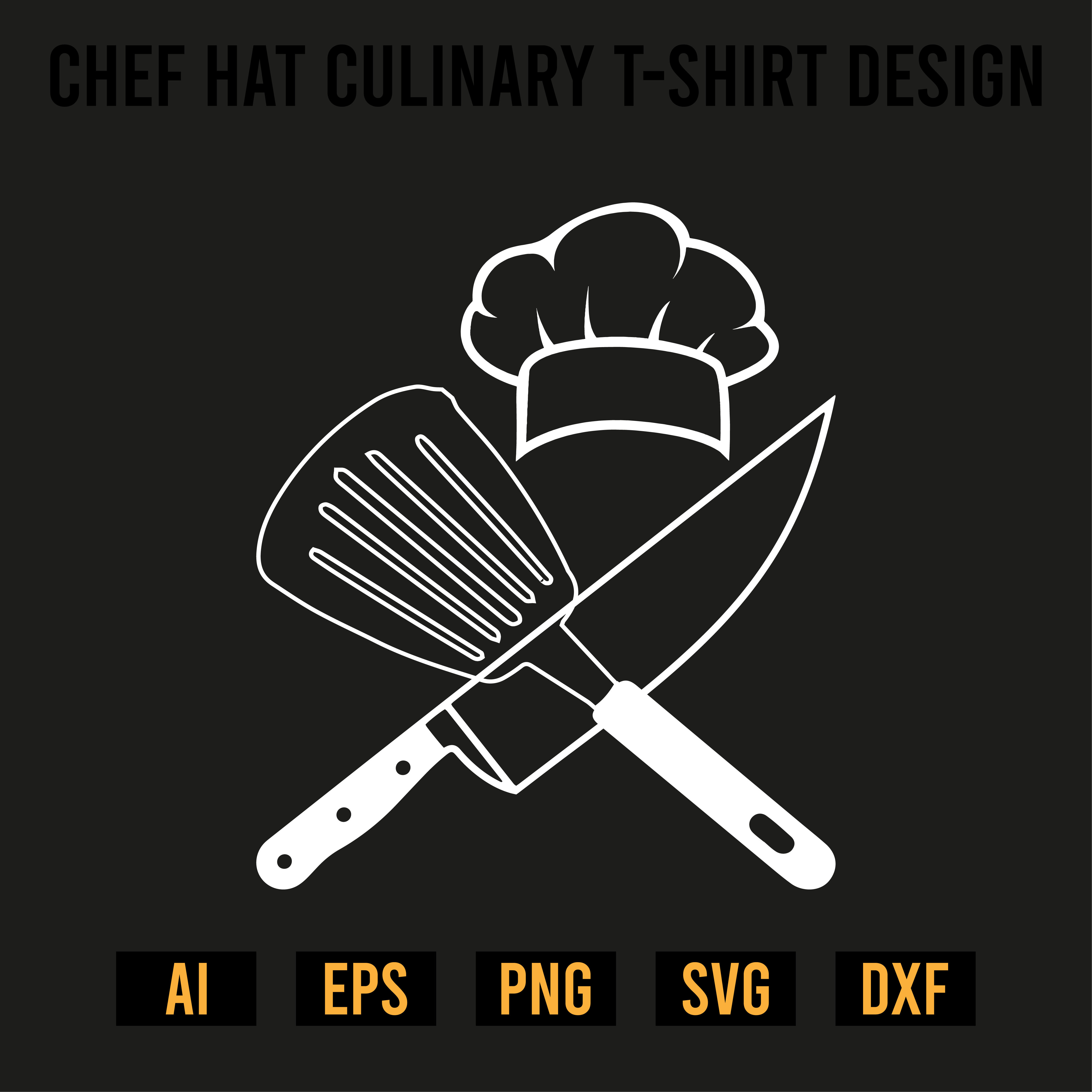 Chef Hat Culinary T-Shirt Design preview image.