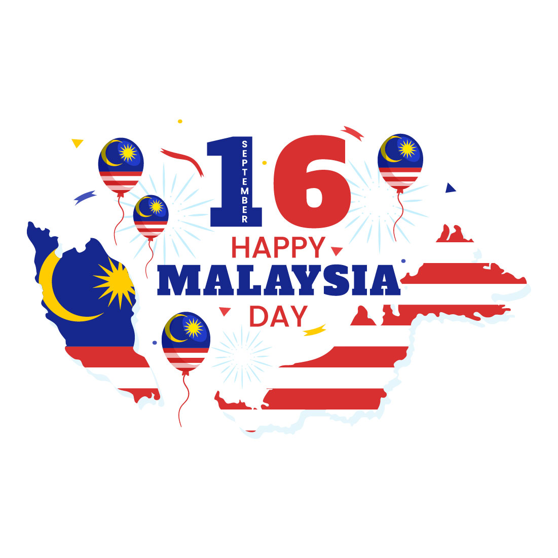 16 Happy Malaysia Day Illustration cover image.