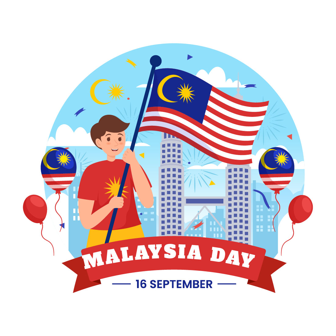 16 Happy Malaysia Day Illustration preview image.