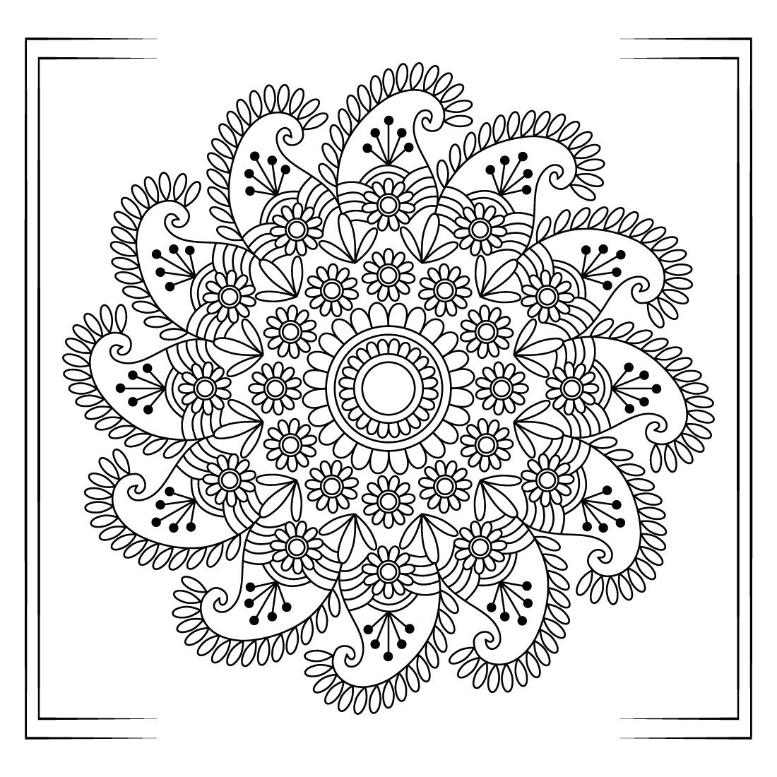 Mandala Circle Mandala Design Template SVG, Ai, EPS, PDF, JPG, PNG File preview image.