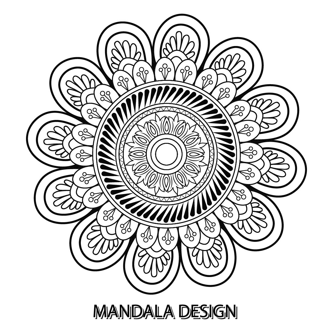 Bundle of 100 Mandalas Coloring Book Page