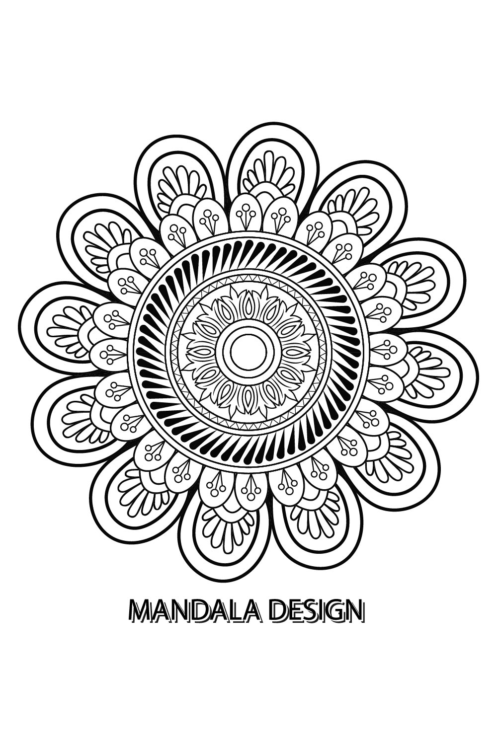 Mandala Vector Design Template SVG, Ai, EPS, PDF, JPG, PNG File pinterest preview image.