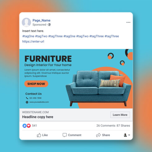 Furniture Facebook Ad | Furniture Ads | Facebook Ad Template | Instagram Ads cover image.