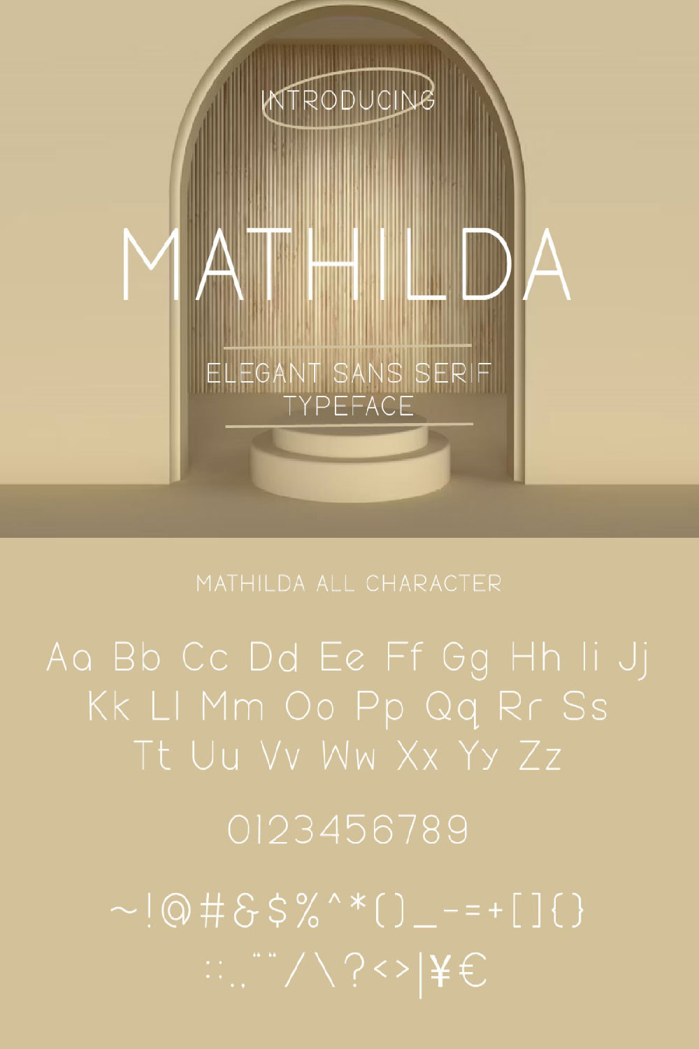 Mathilda Elegant Sans Serif Font pinterest preview image.