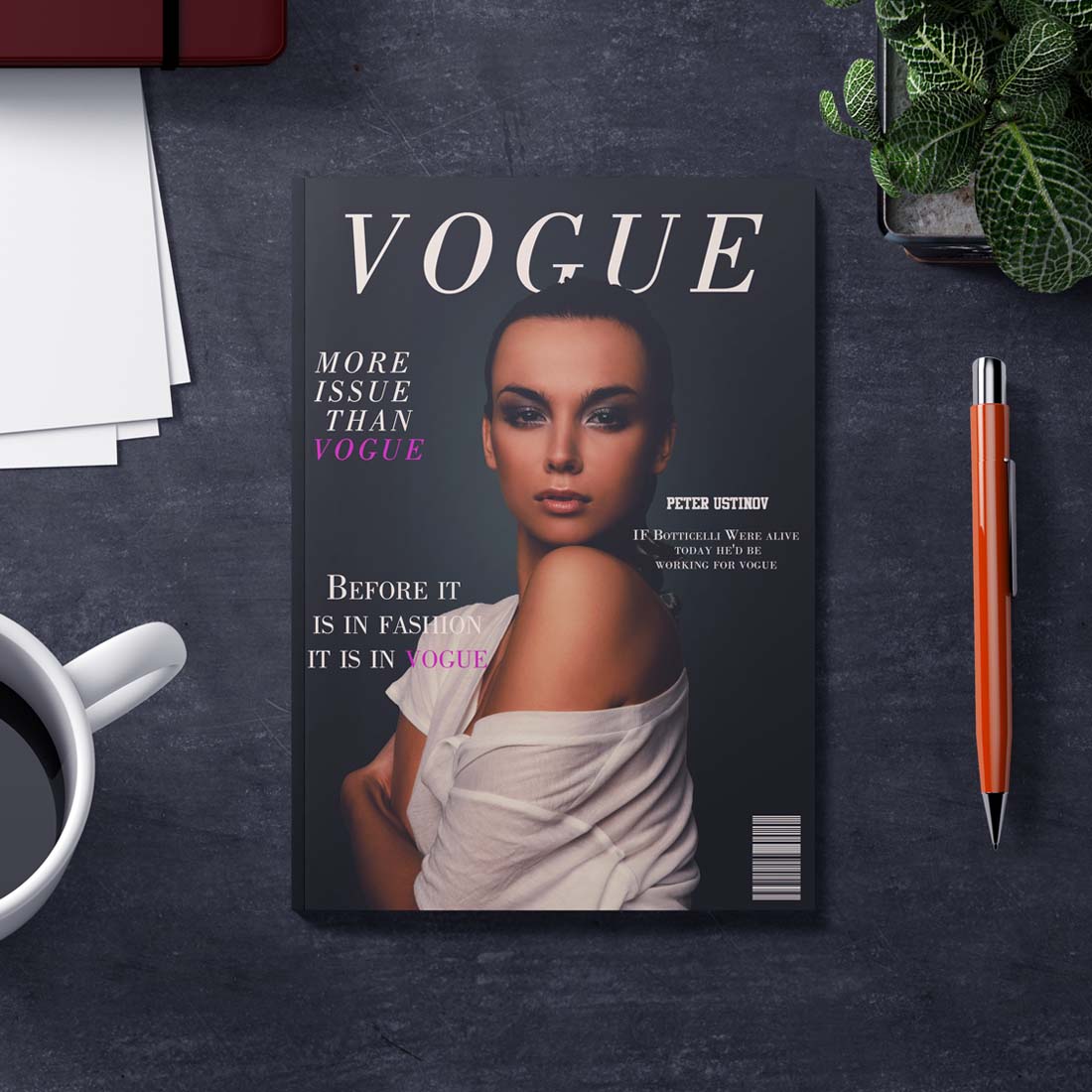 magazine cover design with jpg, psd and mockup file cover image.