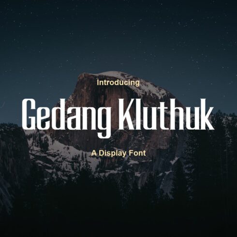Gedang Kluthuk Modern Display Adventure Font cover image.